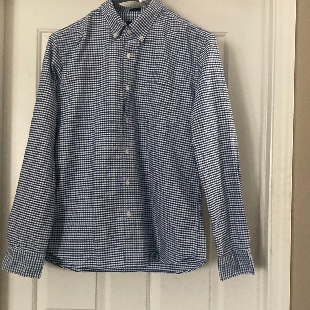 J.crew blue plad dress shirt